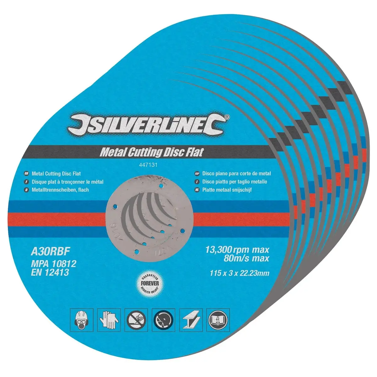 Silverline Metal Cutting Disc Flat 10 Pack 115 X 3 X 22.23Mm 1