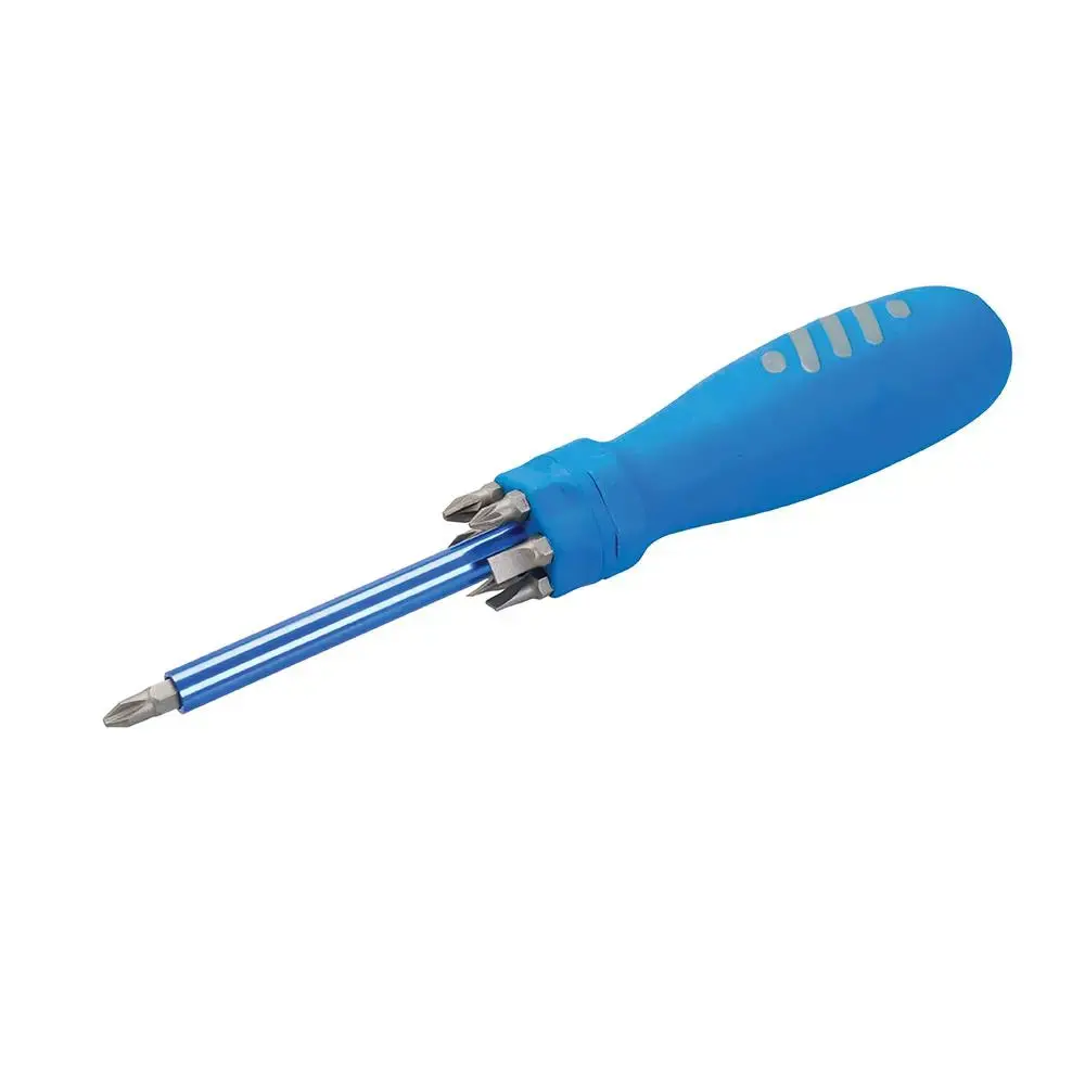 Silverline Multi-Bit Screwdriver With Telescopic Pick-Up Magnet 7 Driver Bits 250547 1