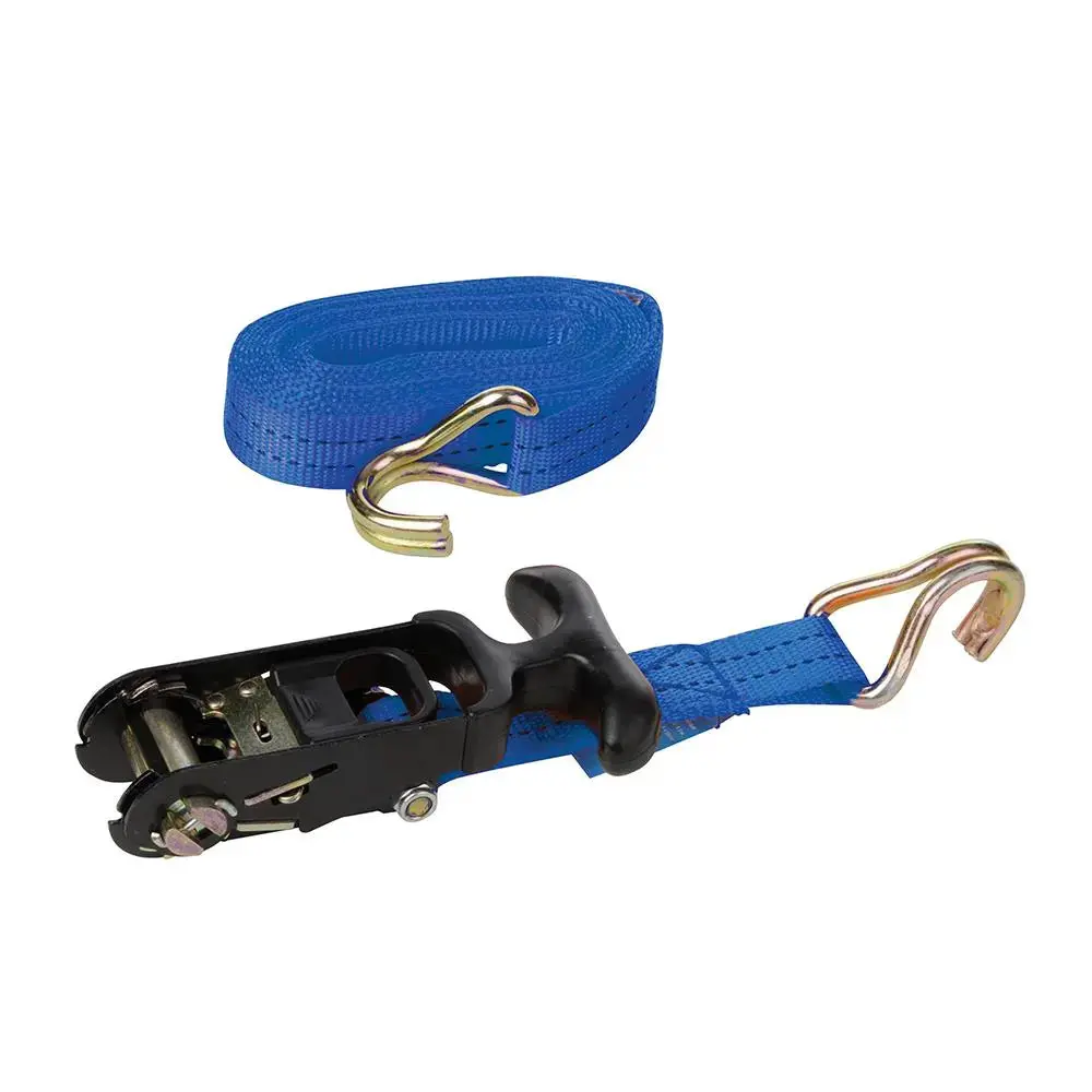 Silverline Rubber-Handled Ratchet Tie Down Strap J-Hook 4.5M X 30Mm Rated 400Kg Capacity 800Kg 135487 1