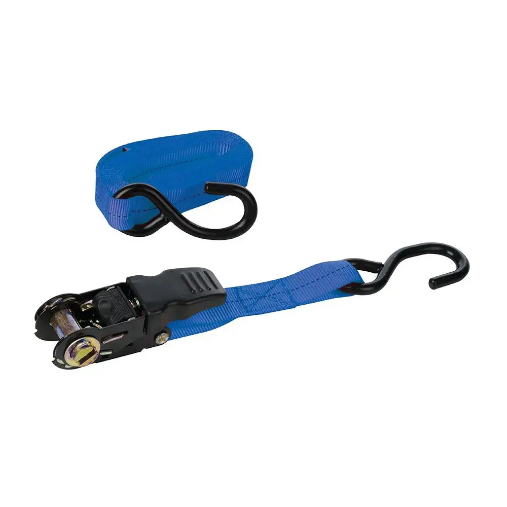 Silverline Rubber-Handled Ratchet Tie Down Strap S-Hook 4.5M X 25Mm - Rated 250Kg Capacity 500Kg 781358 1