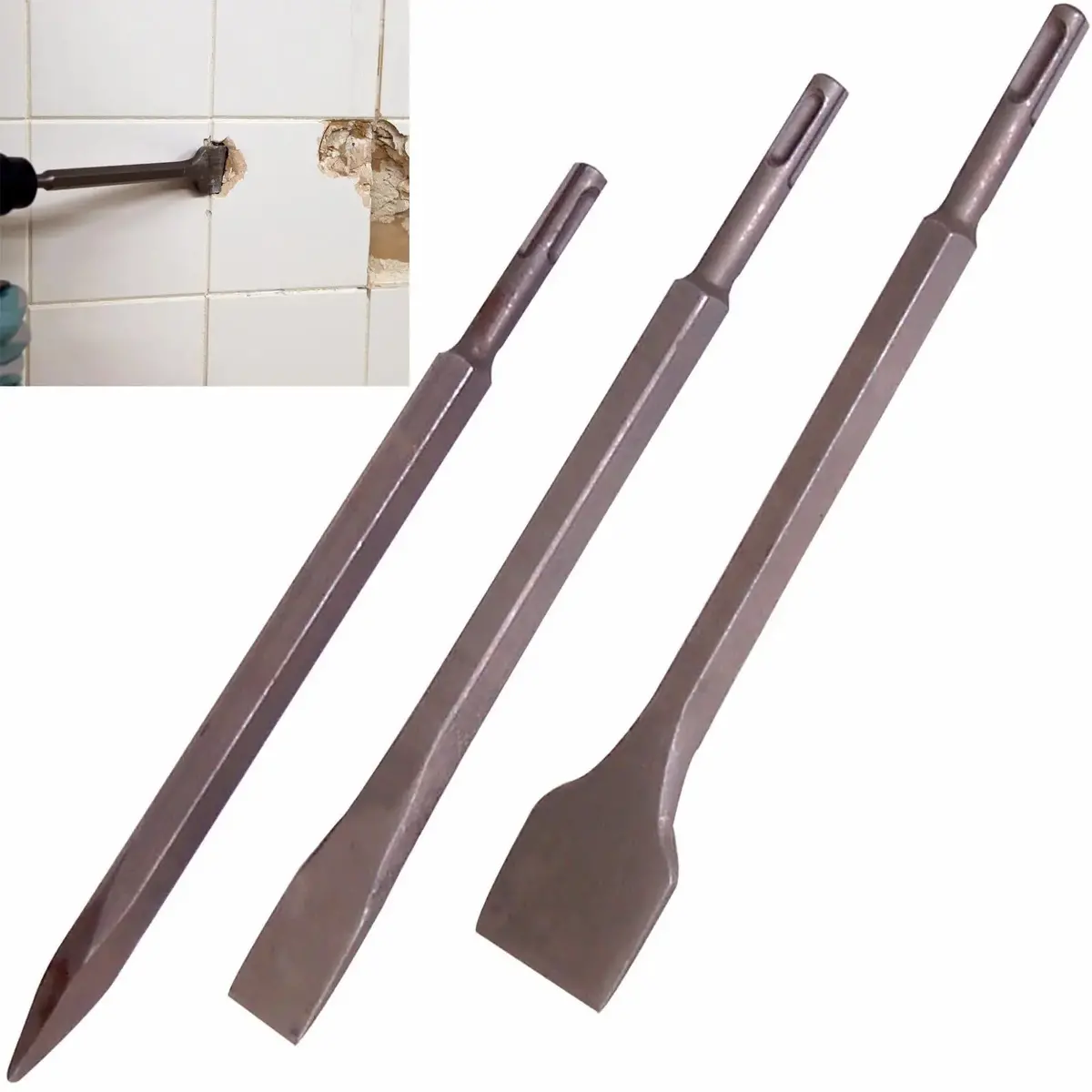 Silverline Sds Plus Hex Chisel Set 3 Piece 250Mm – 20, 40Mm And Point 1