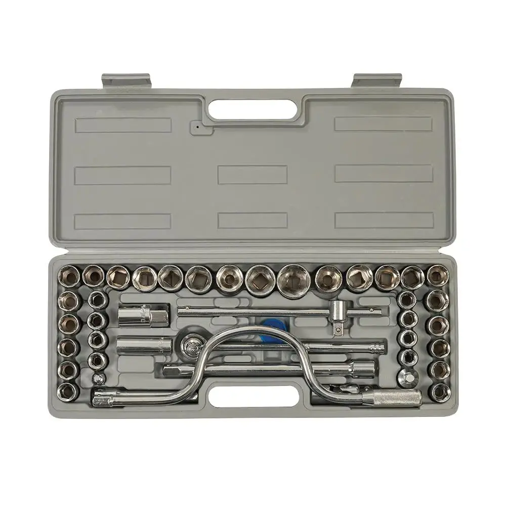 Silverline Socket Set 1/2" Drive 6Pt Metric / A/F 42Pce Ss39 1