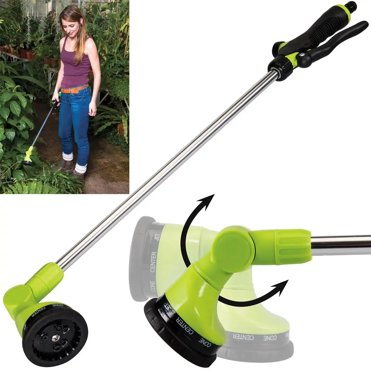Silverline Spray Lance Gun Long Reach Garden Hose Pipe Swivel Head Watering 1