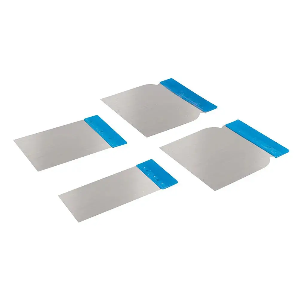 Silverline Stainless Steel Body Filler Application Set 4Pce 50, 80, 100 & 120Mm 427734 1