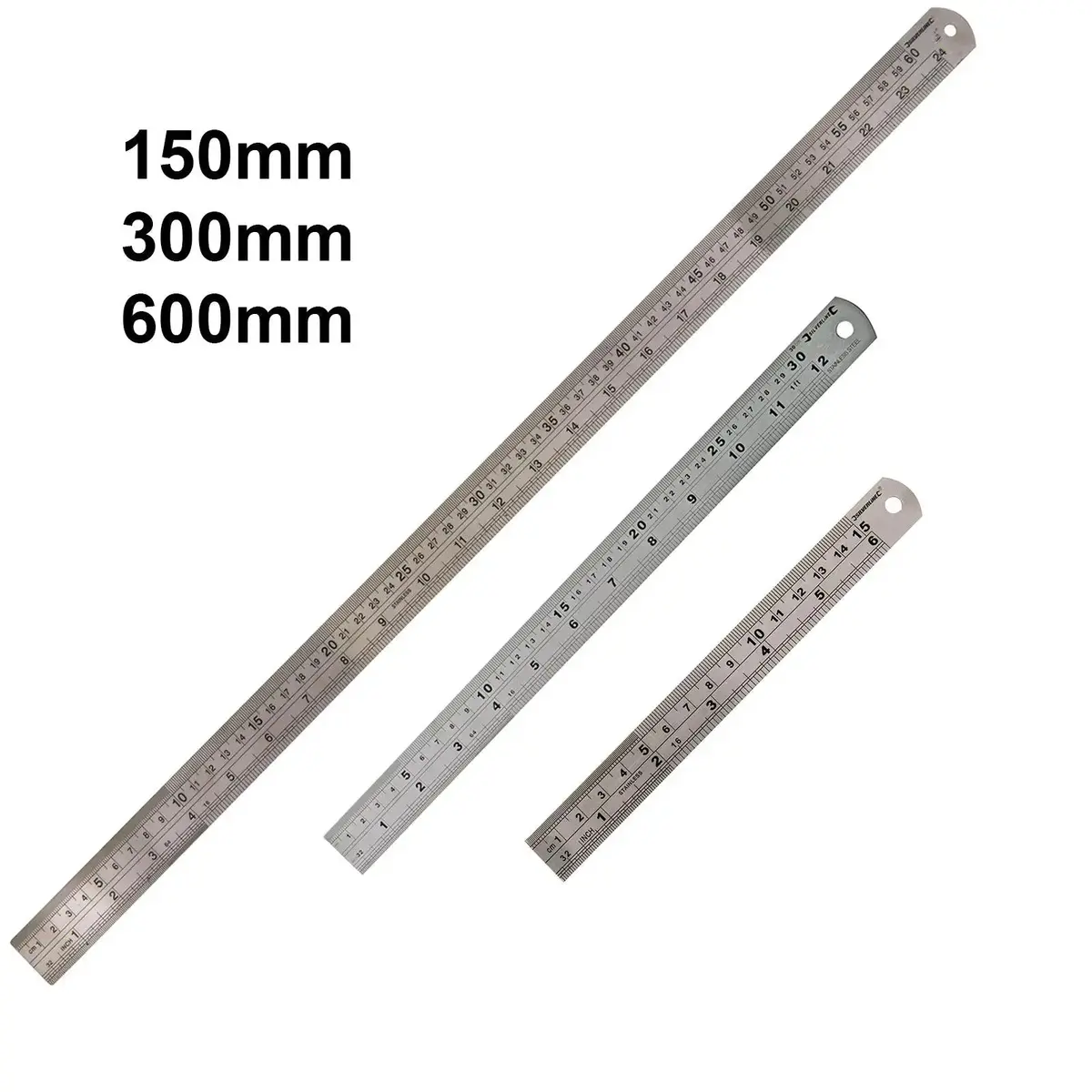 Silverline Stainless Steel Rule 150Mm, 300Mm Or 600Mm 1