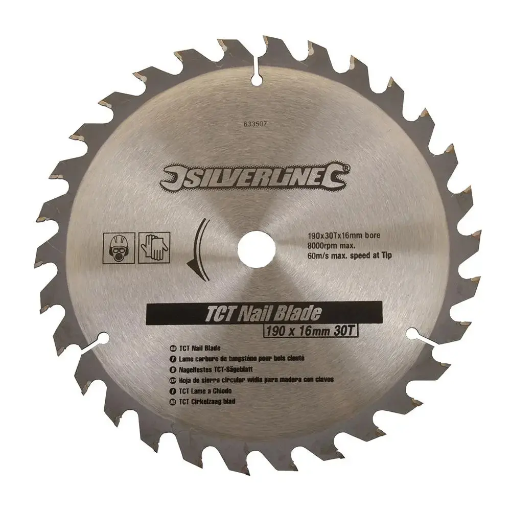 Silverline Tct Nail Blade 30T 190 X 16 - No Rings 633507 1