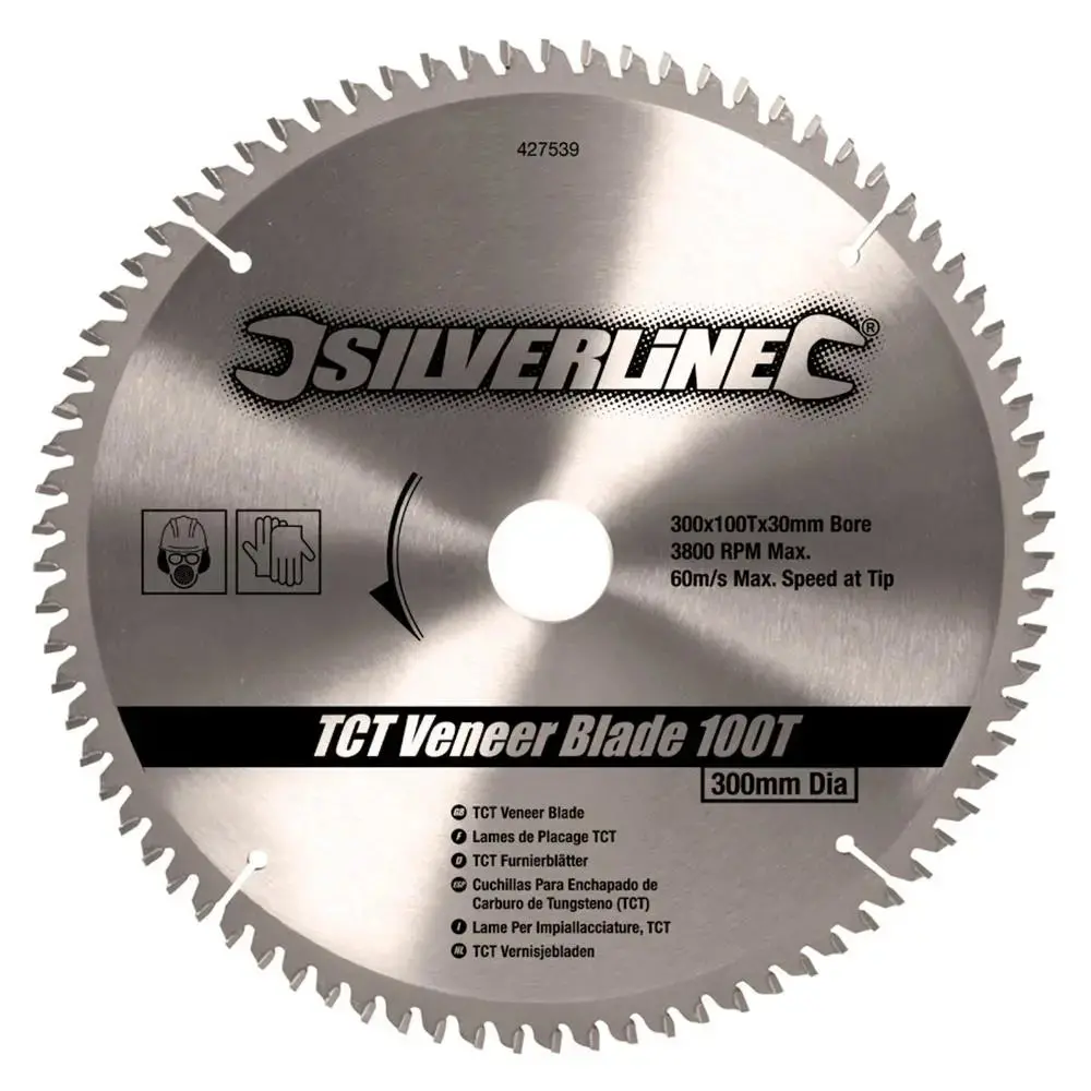 Silverline Tct Veneer Blade 100T 300 X 30 - 25, 20, 16Mm Rings 427539 1