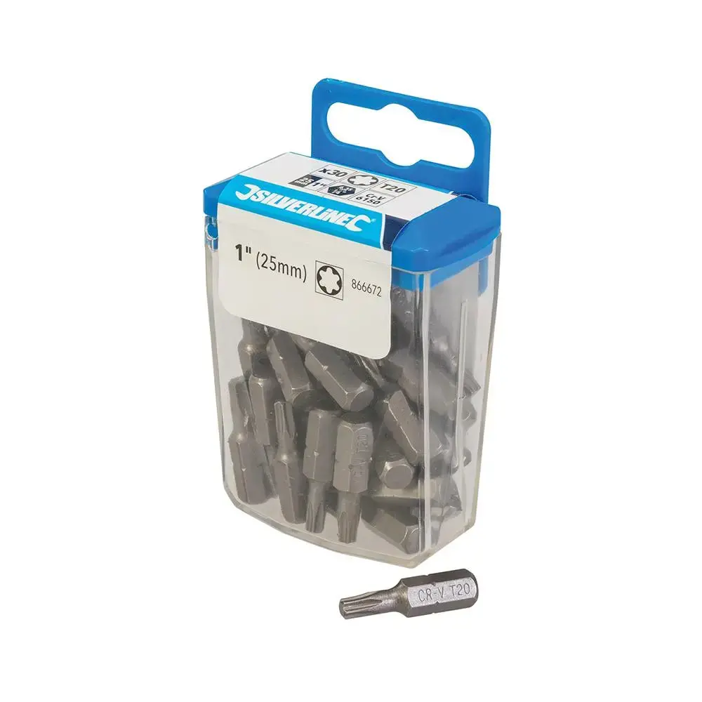 Silverline Trx Cr-V 6150 Screwdriver Bits 30Pk T20 866672 1