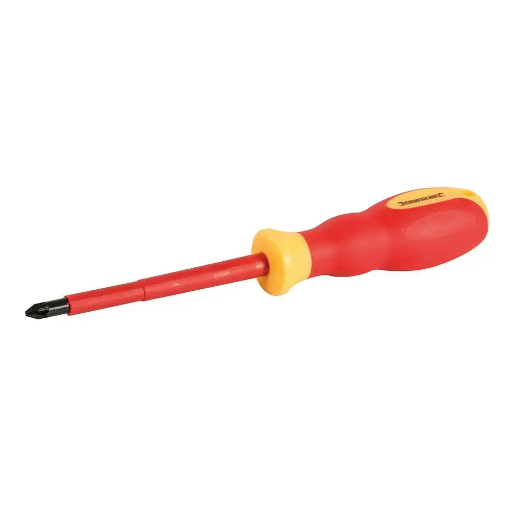 Silverline Vde Soft-Grip Electricians Screwdriver Pozidriv Pz2 X 100Mm 511076 1