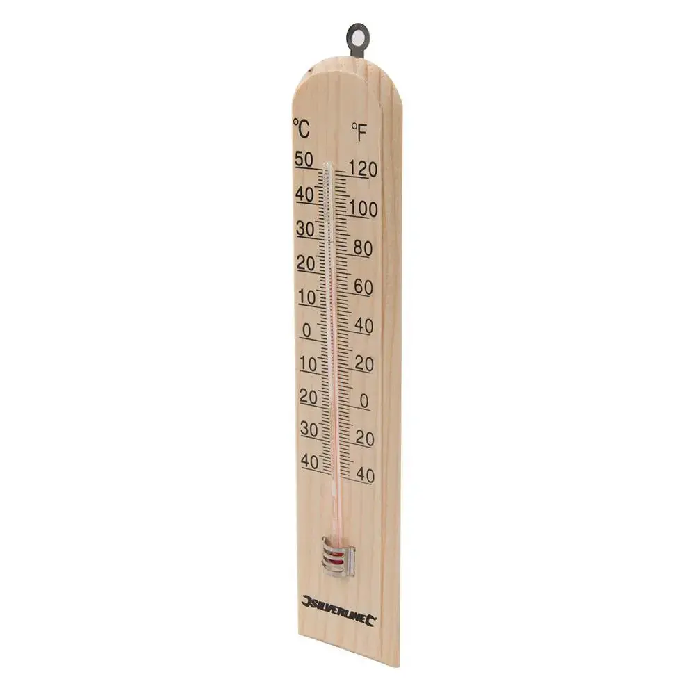 Silverline Wooden Thermometer -40° To +50°C 490745 1