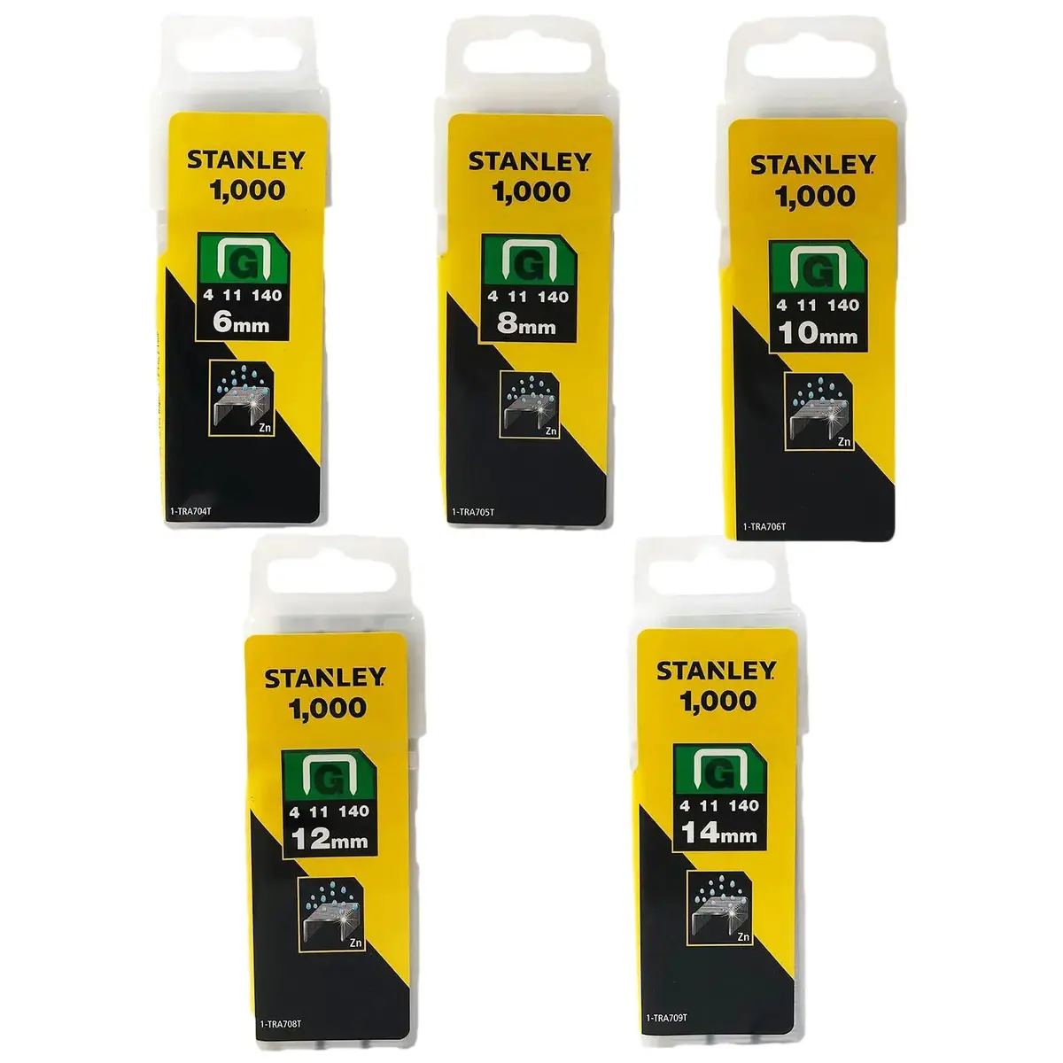 Stanley 1000 Piece Heavy Duty Sharpshooter Staples Type G 4/11/140 1