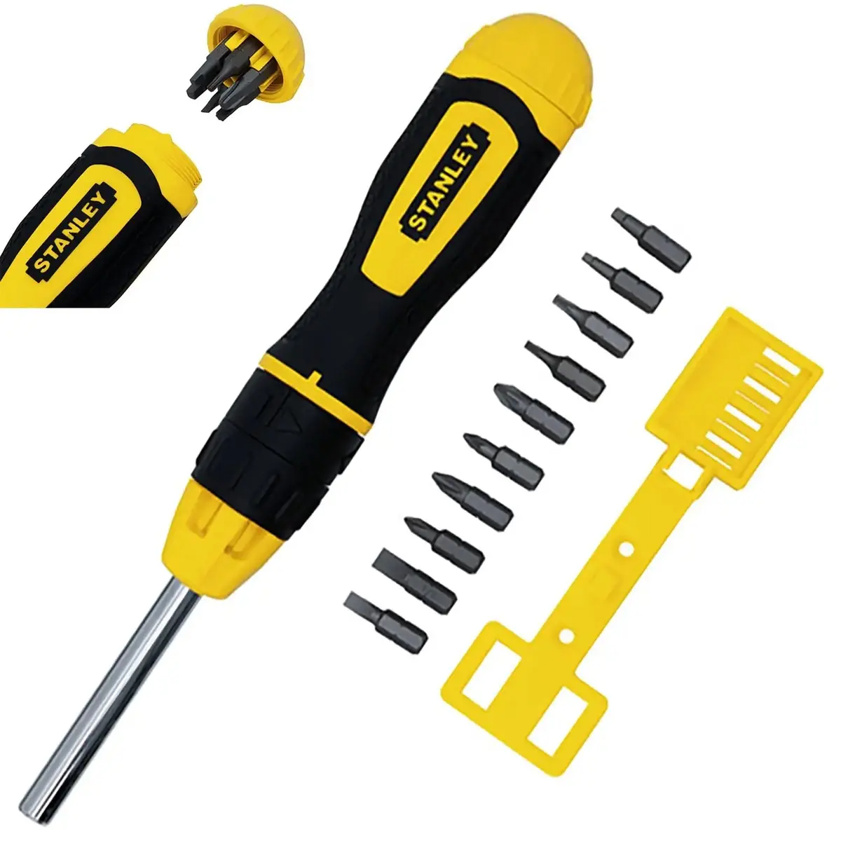 Stanley 11 Piece Multibit Ratchet Screwdriver With Bits 1