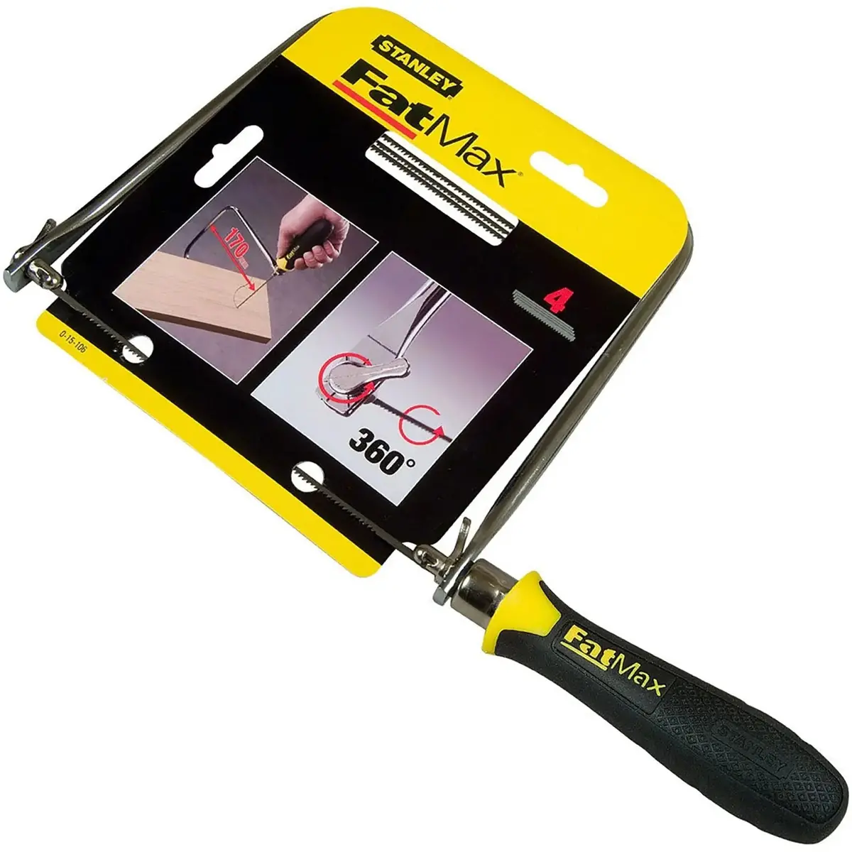 Stanley Fatmax Coping Saw 165Mm 14Tpi Soft Grip Handle Joinery Woodwork 1