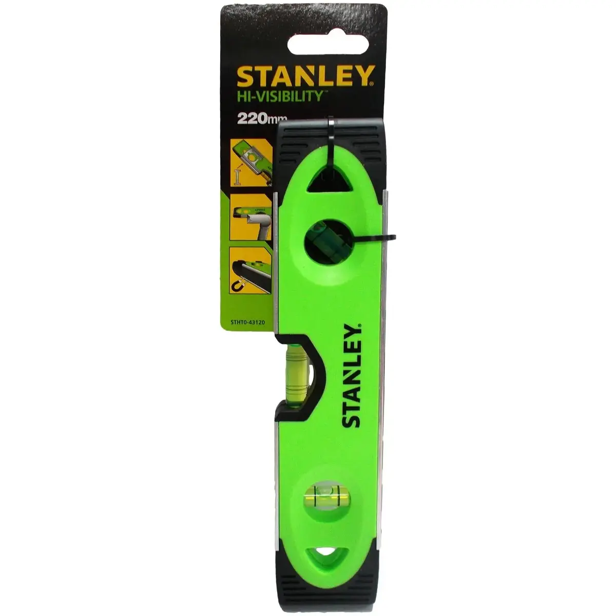 Stanley Torpedo Spirit Level Magnetic Hi-Visibility Green 220Mm 1