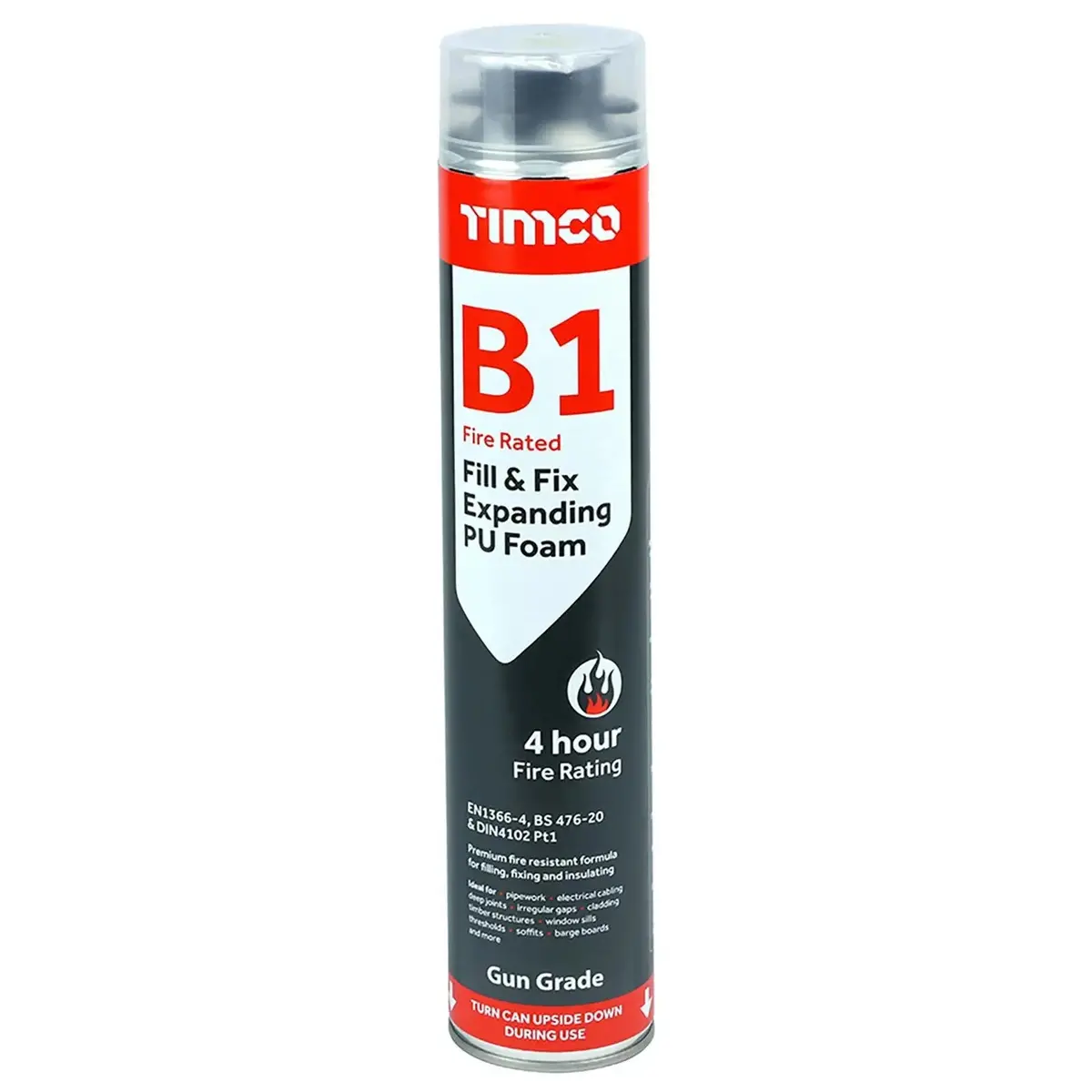 Timco B1 Fill And Fix Expanding Pu Foam Fire Rated 750Ml Can Gun Grade 1
