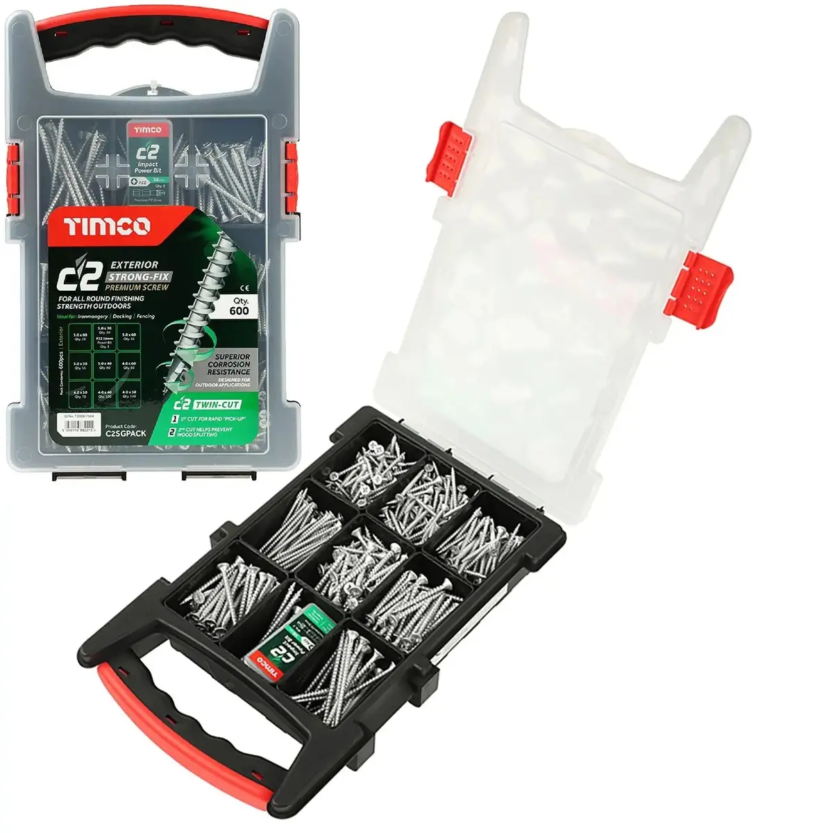 Timco C2 Exterior Strong Fix Premium External Screw Pozi Mixed Grab Pack 600 Screws 1