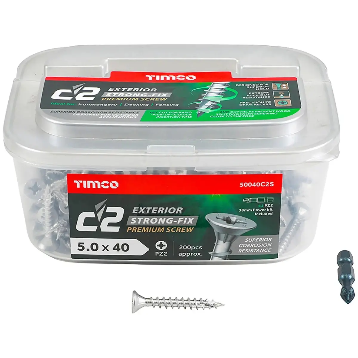 Timco C2 Exterior Strong Fix Premium External Screws Pozi Tub Ironmongery Decking Fencing 6