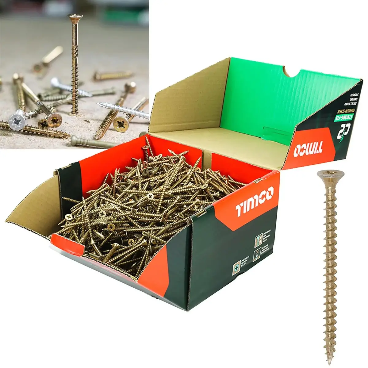 Timco C2 Strong Fix Pozi Premium Wood Screws 1000 Pack Industry Box Pz2 - Choose Size 1