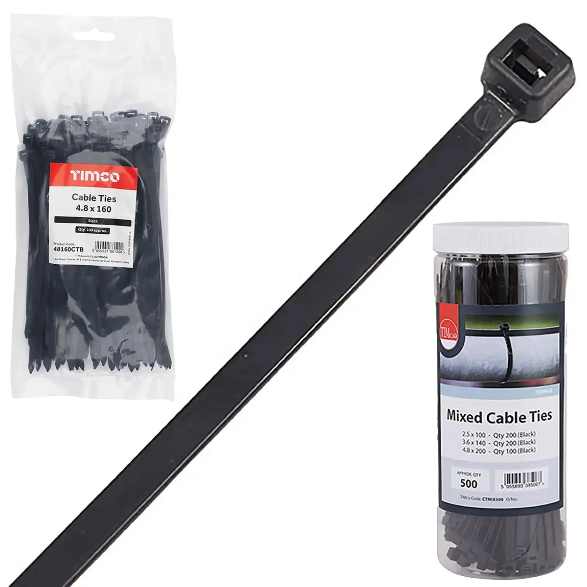 Timco Cable Ties Tie Wraps Black Bs En 62275 - Choose Size 1