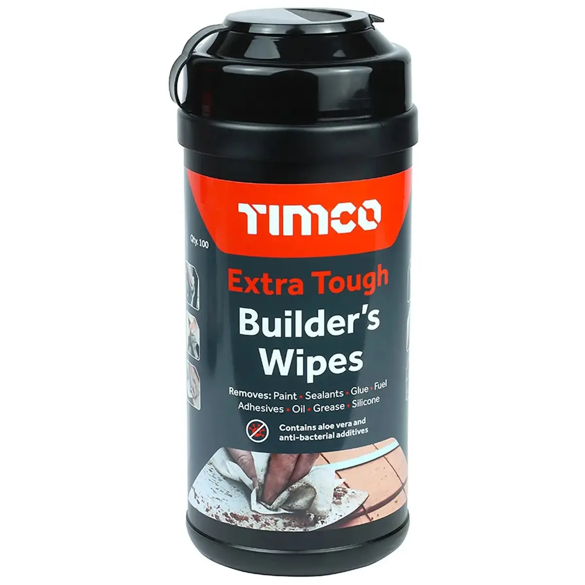 Timco Extra Tough Builders Wipes 100 Wipe Tub Scrub 1