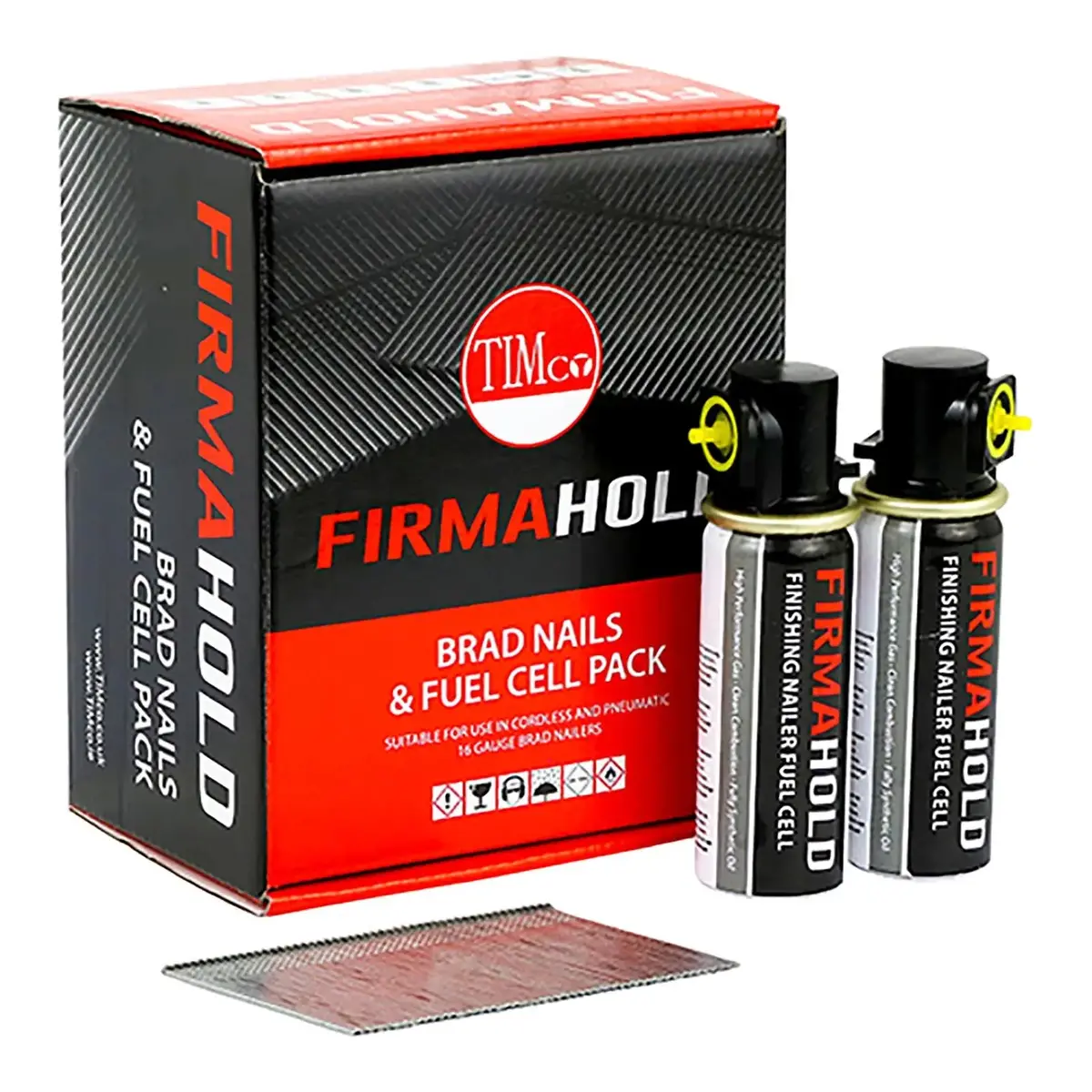 Timco Firmahold Angled Brads Galvanised With 2 Gas Fuel Cells 16 Gauge 2000 Nails 1