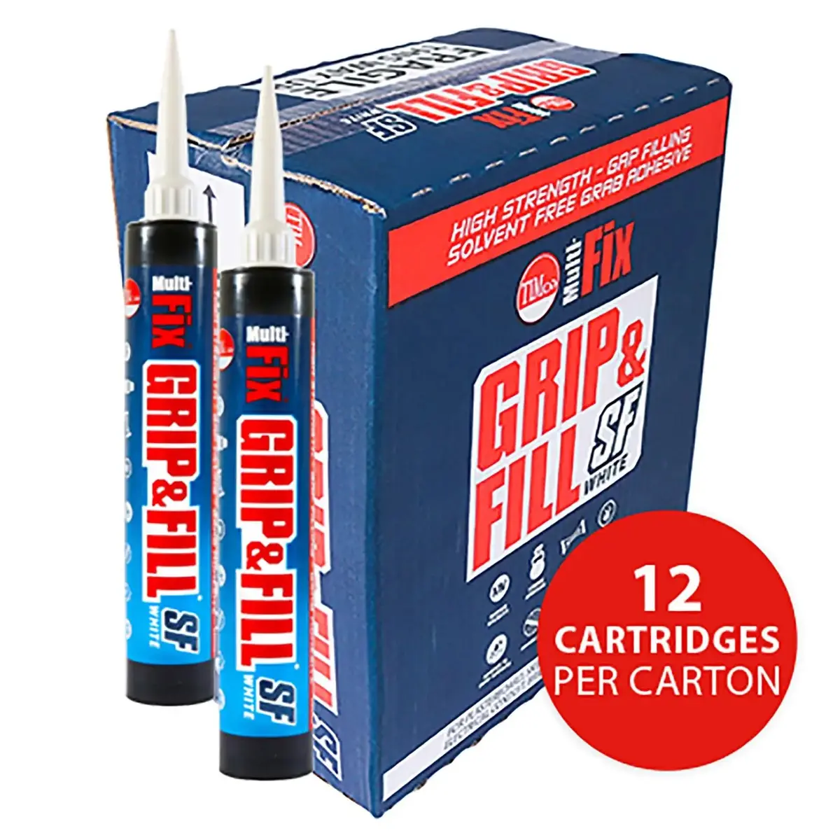 Timco Grip And Fill White Solvent Free 350Ml 12 Pack Carton 1