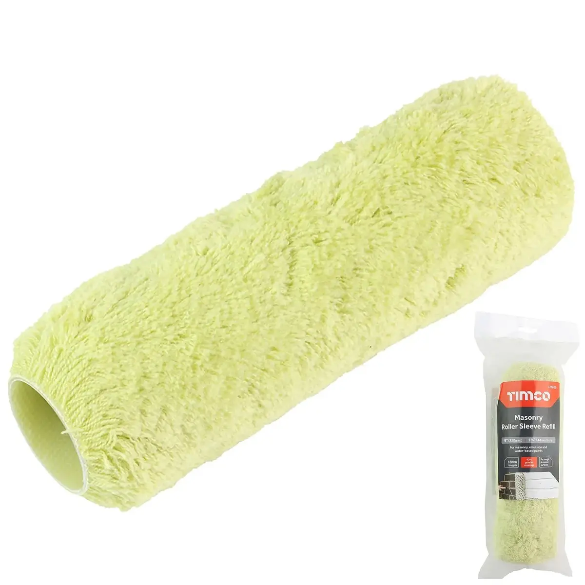 Timco Masonry Paint Roller Sleeve Refill 230Mm 9" Extra Long Pile 18Mm 1