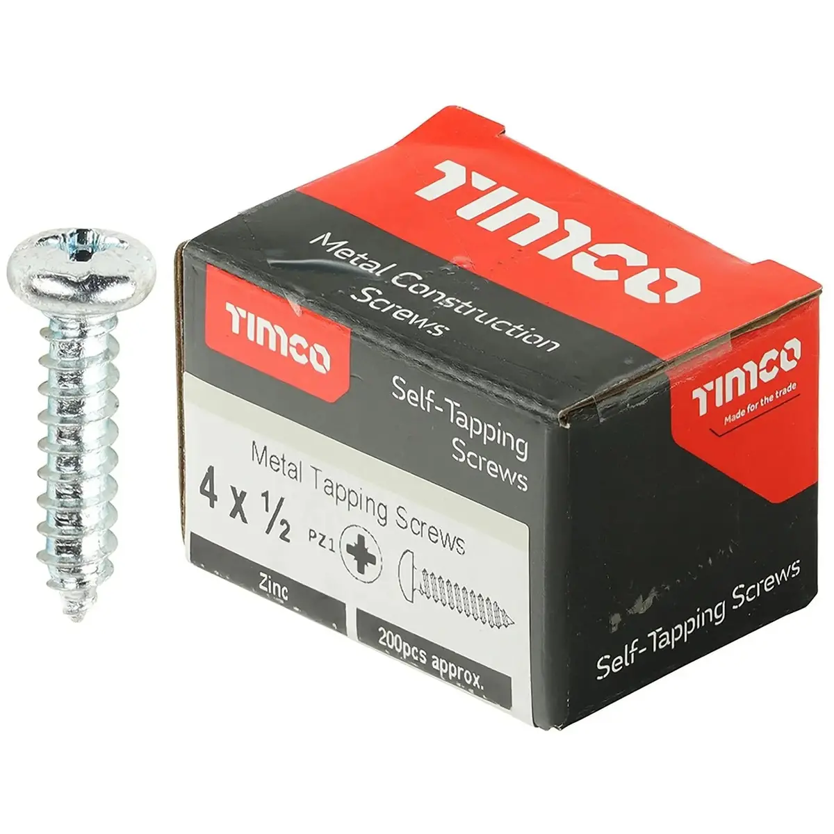 Timco Self Tapping Screws Pan Head Zinc Pozi - Choose Size 2