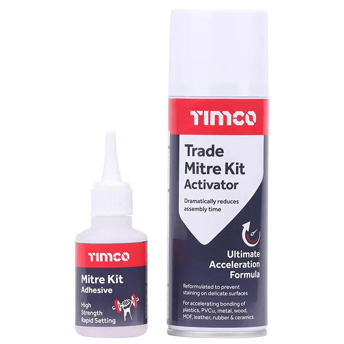 Timco Trade Mitre Kit Instant Bond 2 Part Glue And Activator 200Ml / 50G Clear 1