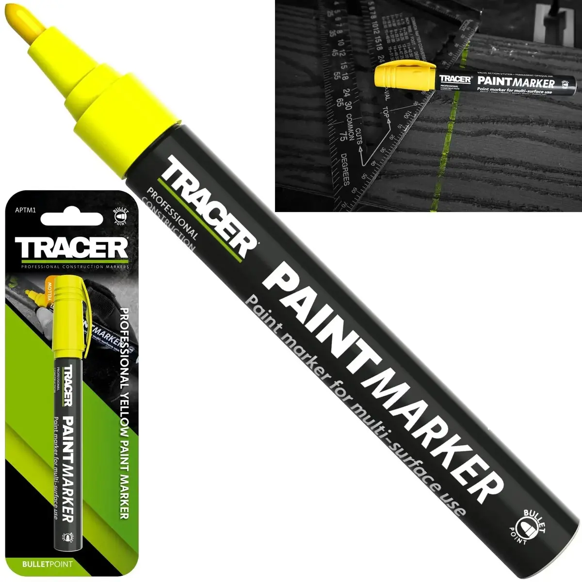 Tracer Paint Marker Yellow 1-3Mm Bullet Point 1