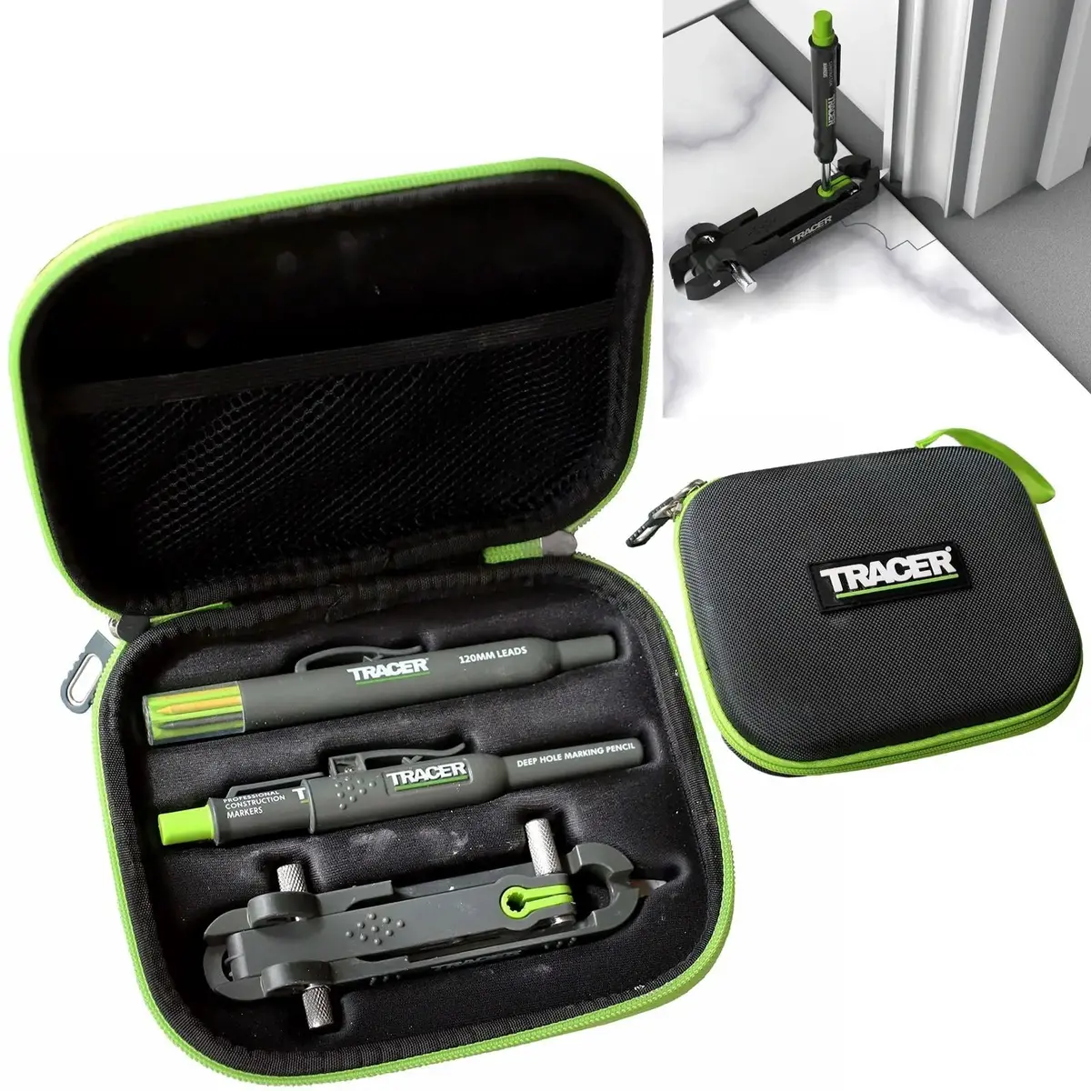 Tracer Pro Scribe Tool Deep Hole Pencil And 6 Replacement Lead Holster 1