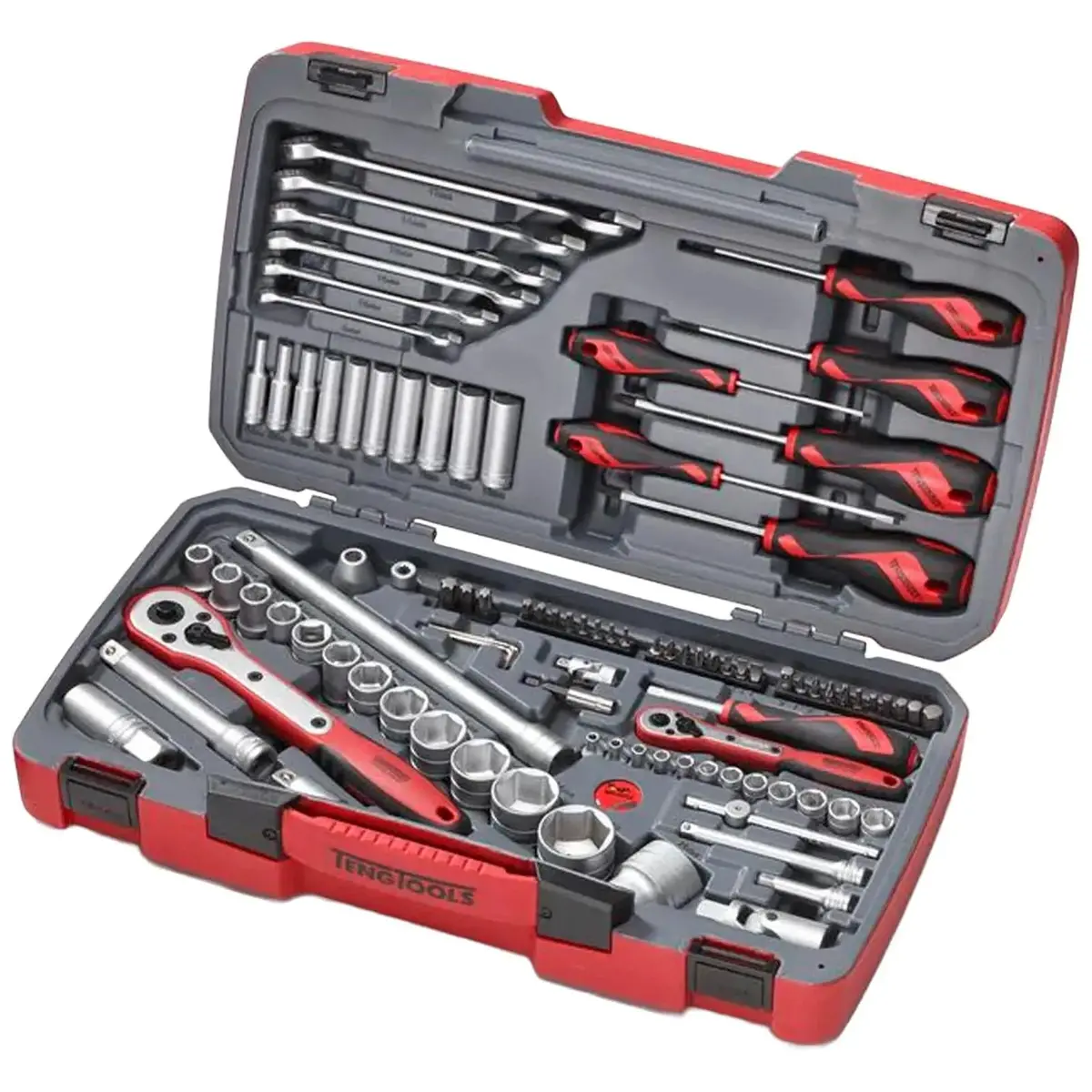 Teng Tools 1/4" And 1/2" Drive Socket And Tool Set Mecca Pro 95 Pieces In Case Tm095 1