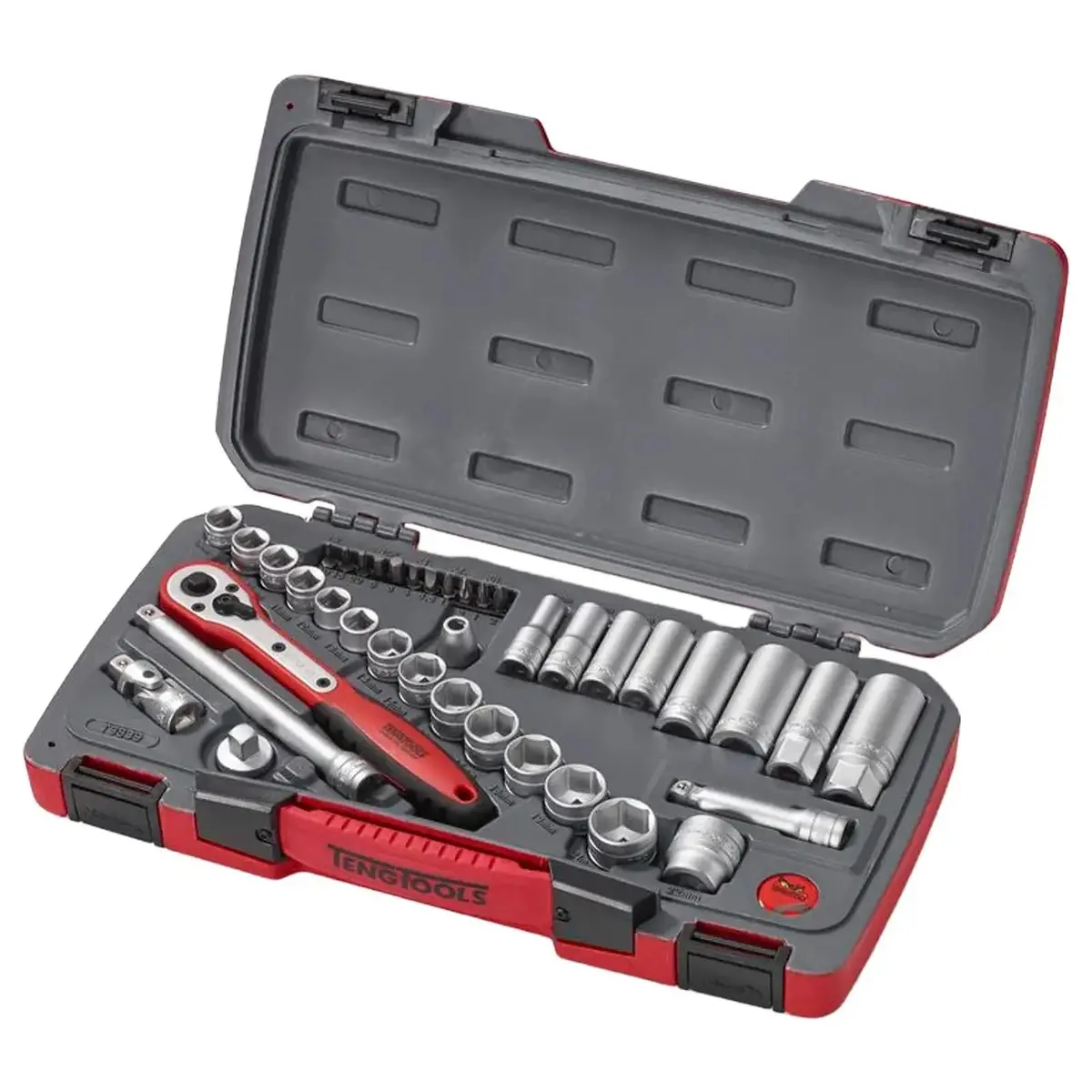 Teng Tools 3/8" Drive Socket Set 6 Point Mecca Pro 39 Pieces In Case T3839 1