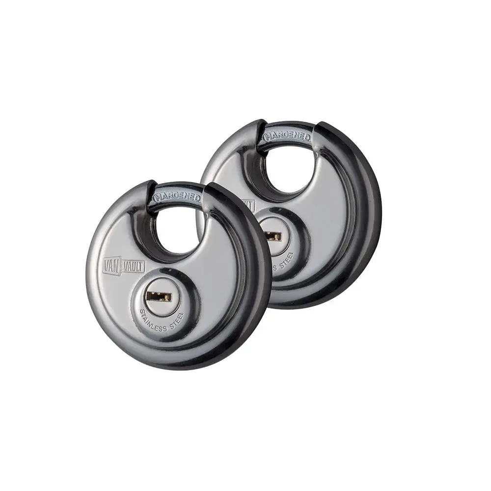 Van Vault Stainless Steel Disc Padlock Twin Pack 70Mm S10028 1
