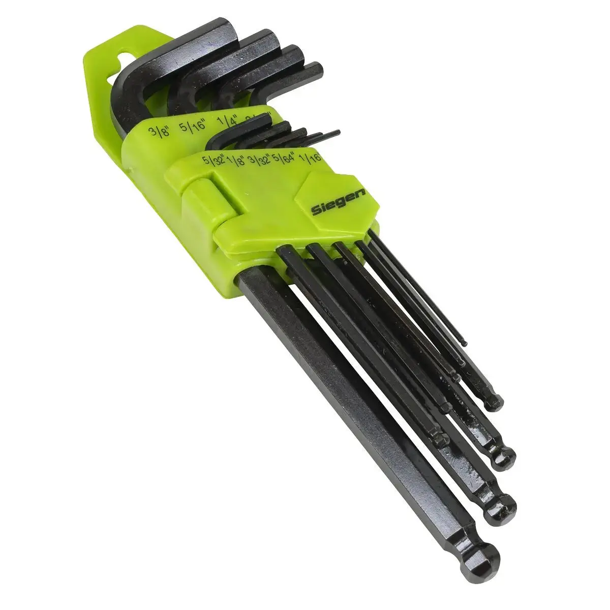 Wrt Siegen Hex Key Set Ball-End Long Imperial Measurement Allen Work Tool 9Pc 1