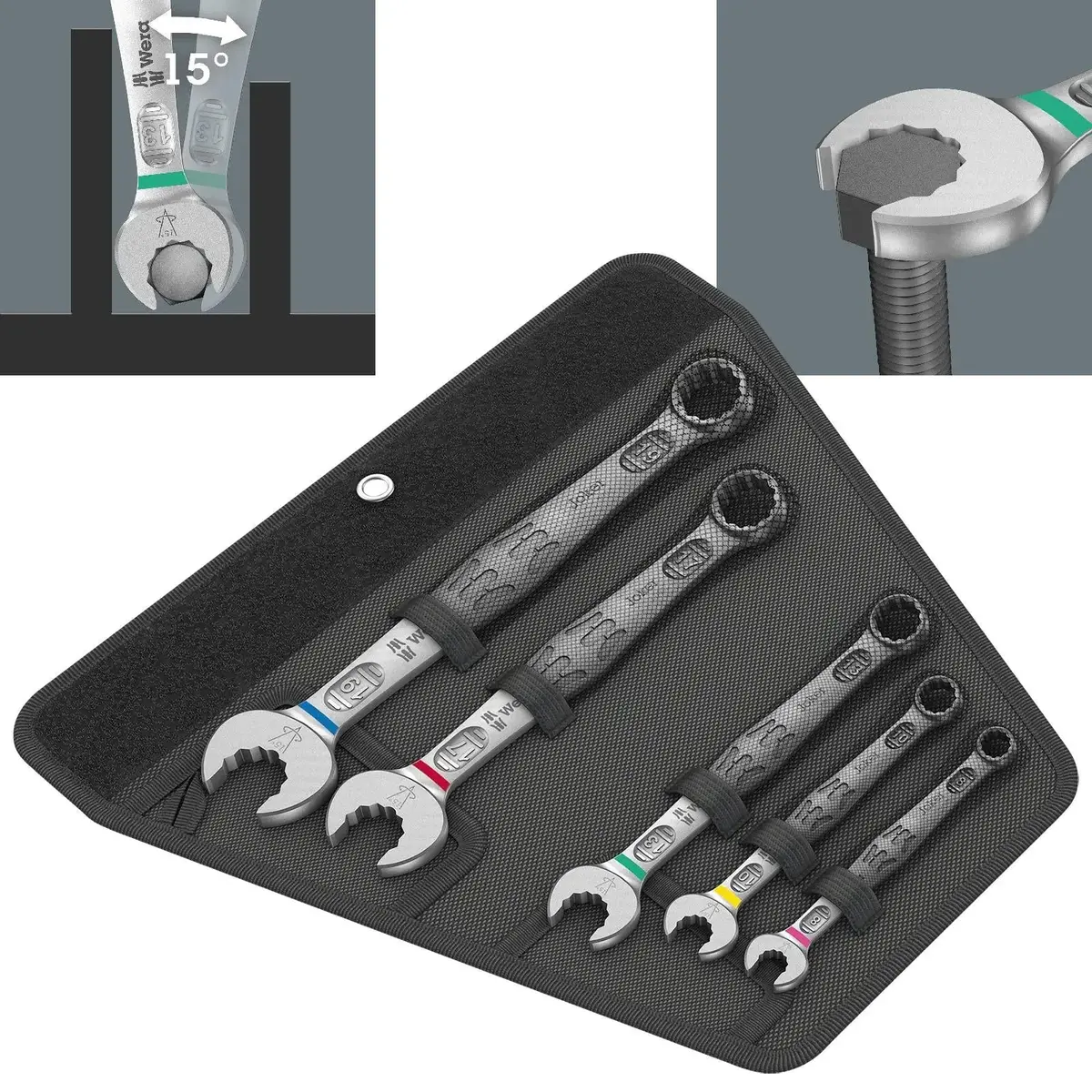 Wera 6003 Joker 5 Set 1 Combination Spanner Wrench 5 Piece 8-19Mm In Case 1