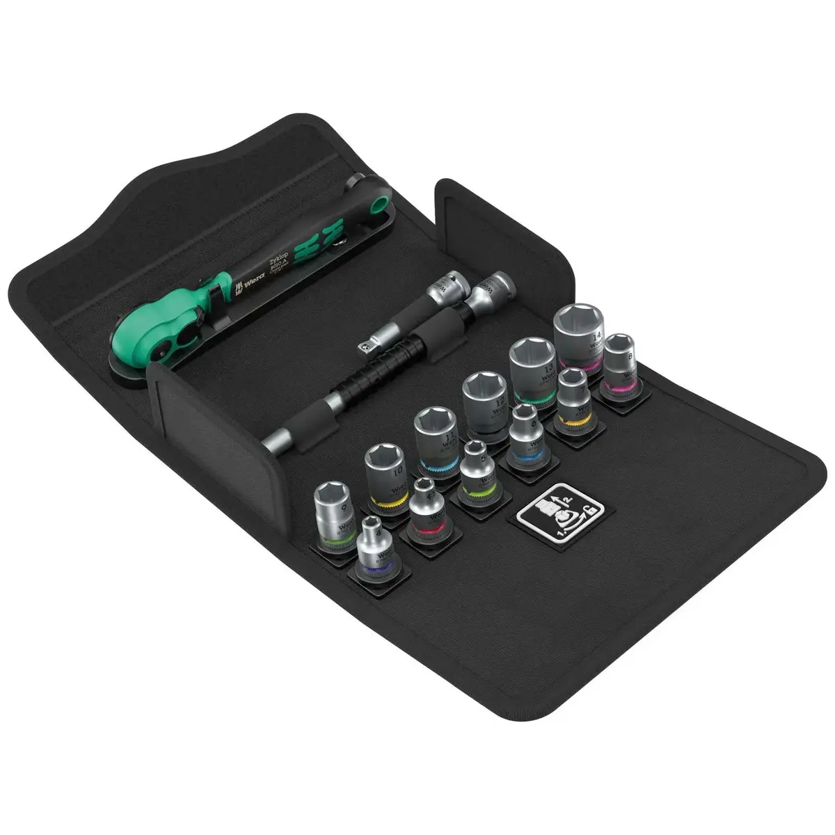 Wera 8100 Sa 13 Zyklop Comfort Ratchet Set Reversible 1/4" Drive Metric In Case 15 Pieces 1