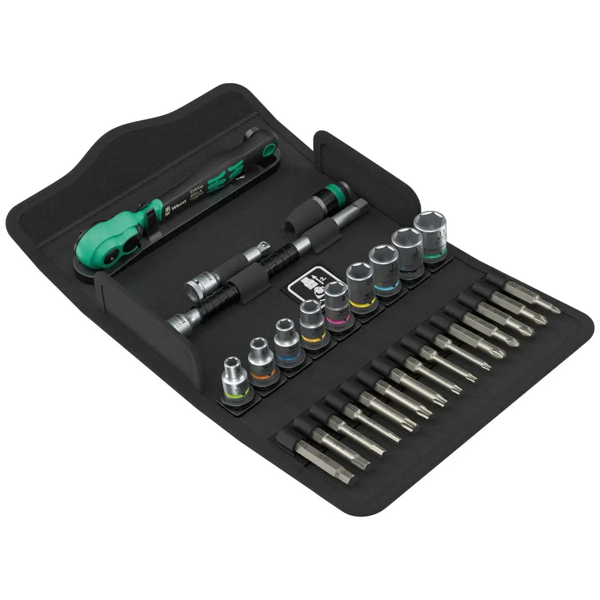 Wera 8100 Sa 14 Zyklop Comfort Ratchet Set Reversible 1/4" Drive Metric In Case 28 Pieces 1