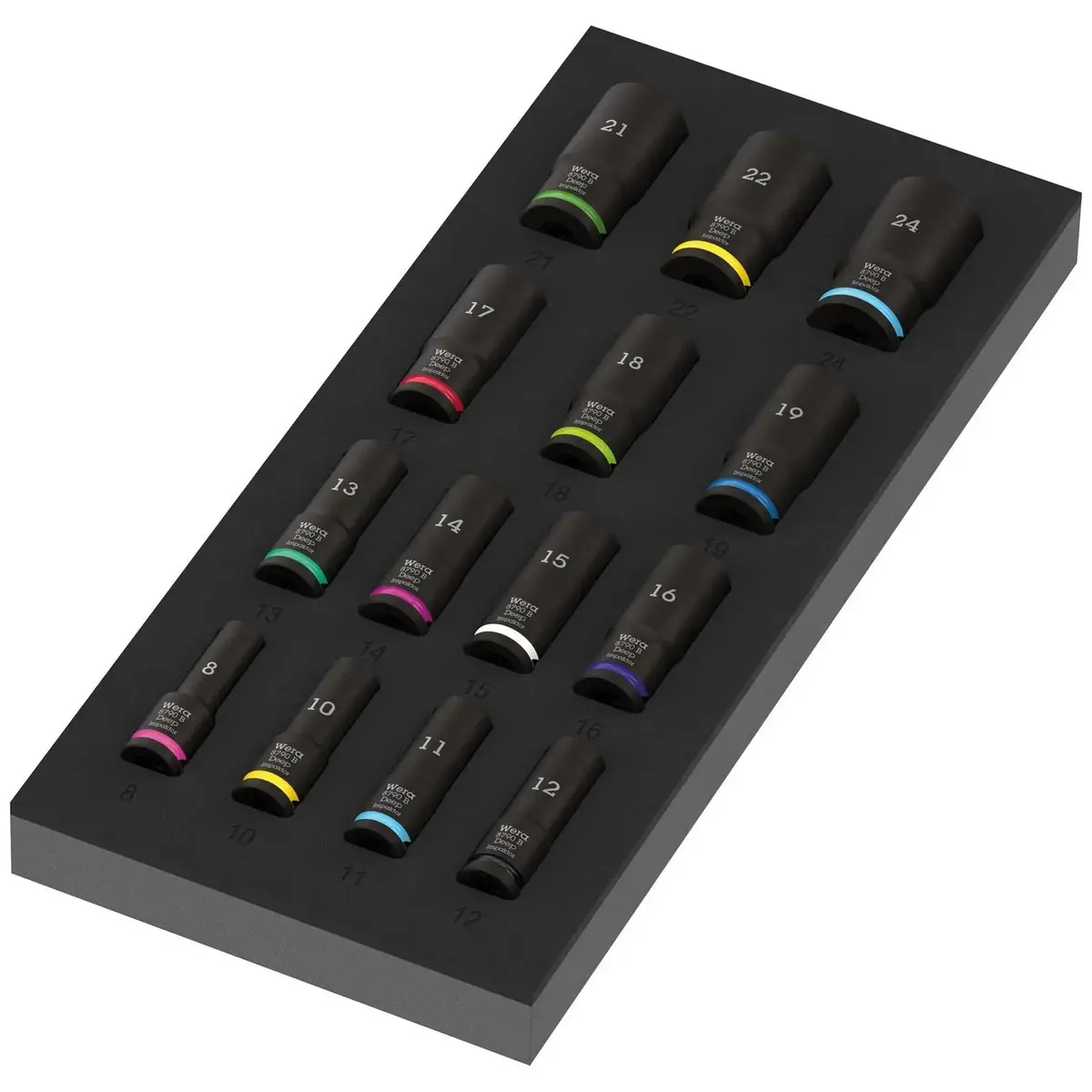 Wera 9728 Foam Insert Zyklop B 3/8" Drive Impaktor Deep Socket Set 1 8-24Mm 15 Pieces 1