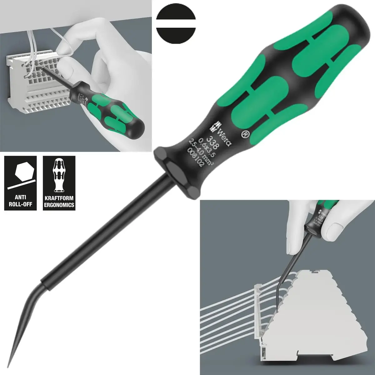Wera Actuation Tool For Terminal Blocks Spring Cages 338 Slotted 3.5 X 0.6 X 81Mm 1