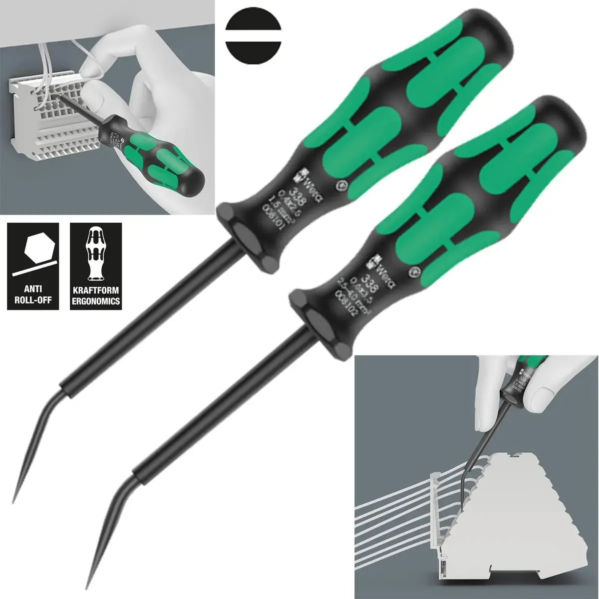 Wera Actuation Tools For Terminal Blocks Spring Cages 2 Piece 338/2 1