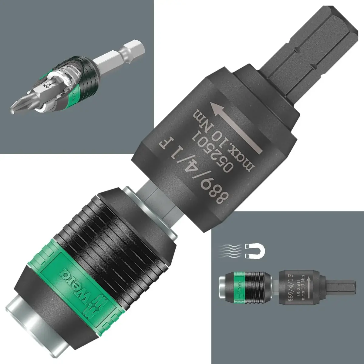 Wera Bit Holder Rapidaptor Free Running For Torque Screwdrivers With Pistol Handle 899/4/1 F 1