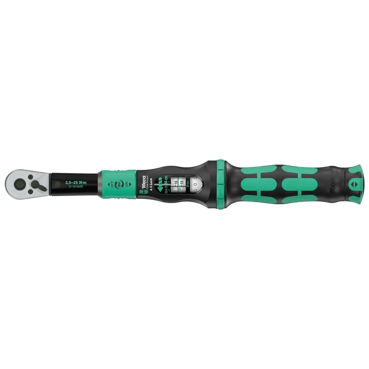 Wera Click Torque Lock Wrench A 5 Reversible Ratchet 2.5-25 Nm 1/4" Drive Clockwise Torque Operation 1