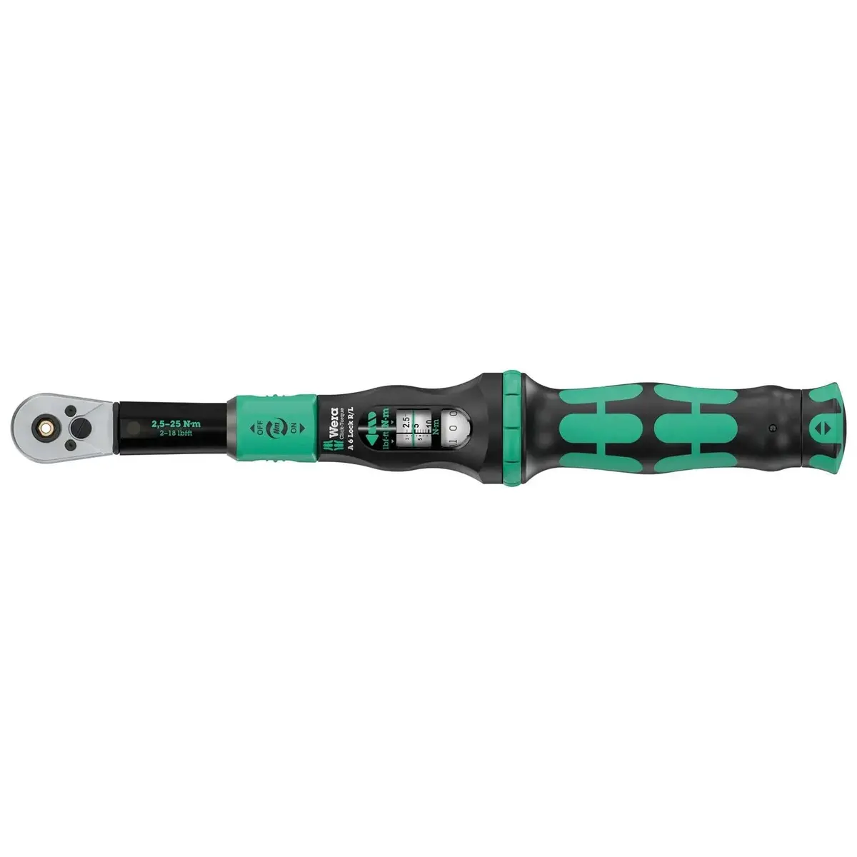 Wera Click Torque Lock Wrench A 6 R/L Reversible Ratchet 2.5-25 Nm 1/4" Hex Reversible Torque Operation 1