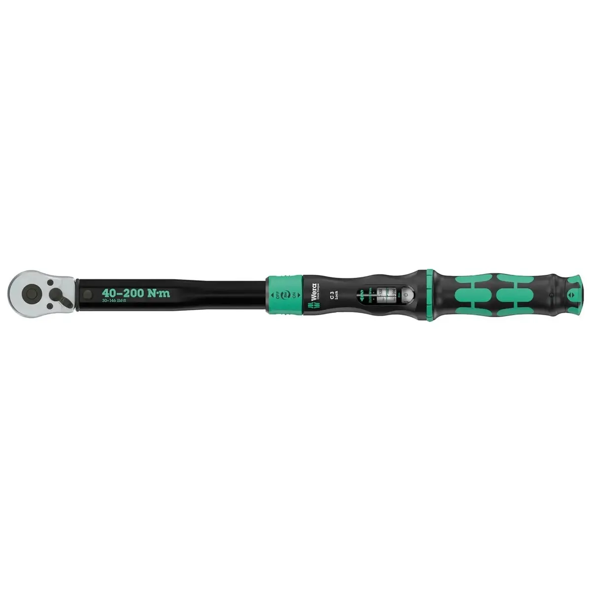 Wera Click Torque Lock Wrench C 3 Reversible Ratchet 40-200 Nm 1/2" Drive Clockwise Torque Operation 1
