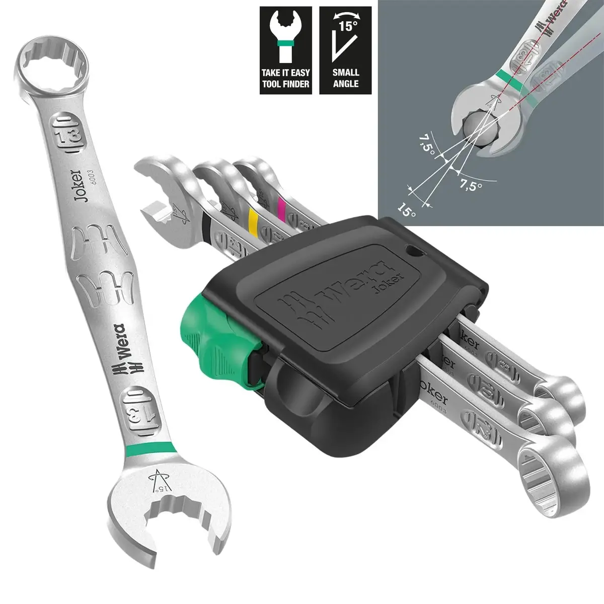Wera Combination Spanner Wrench Set 6003 Joker 4 Set 1 Metric 4 Piece 8-13Mm 1