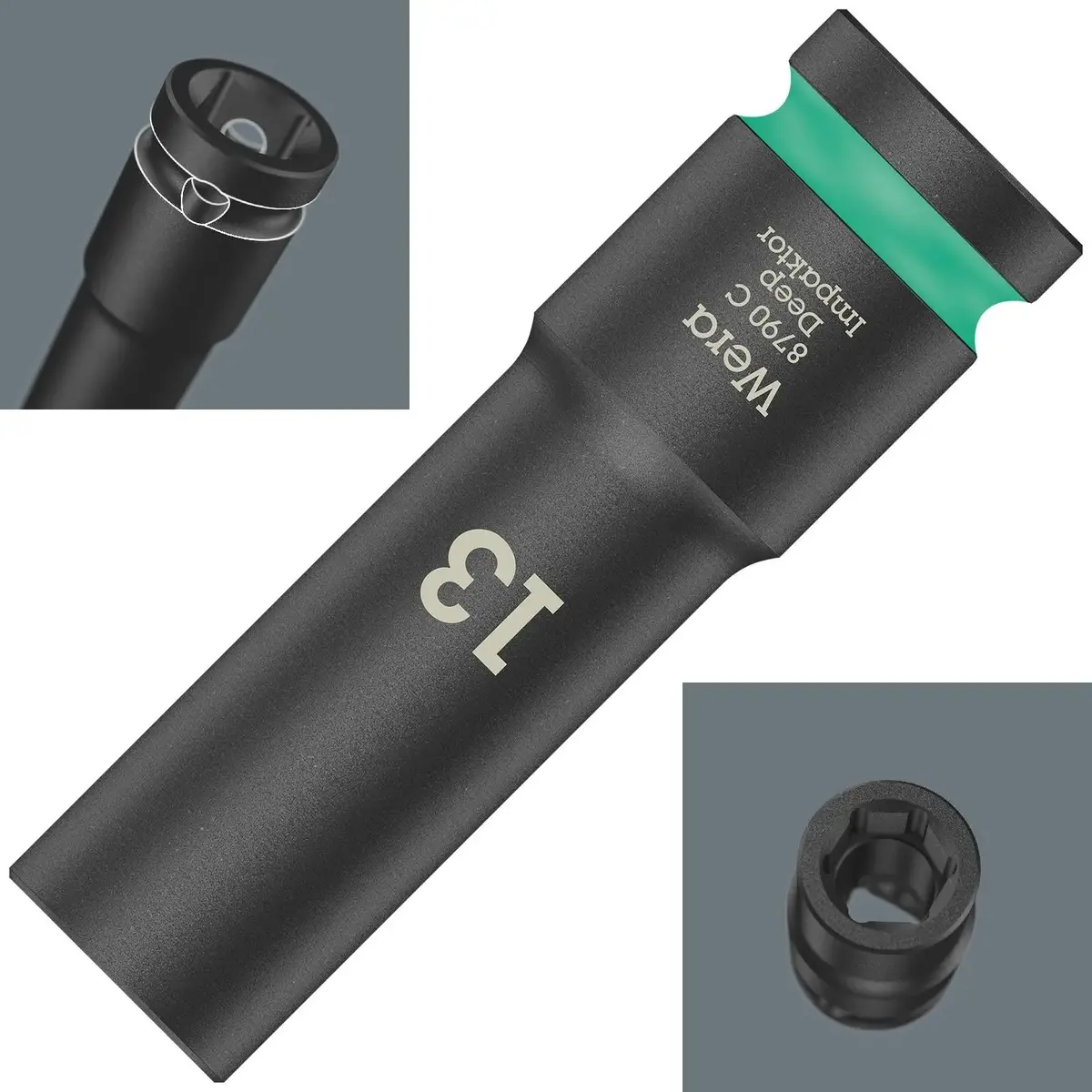 Wera Deep Impact Socket Impaktor With 1/2" Drive Zyklop 8790 C 13Mm X 83Mm 1