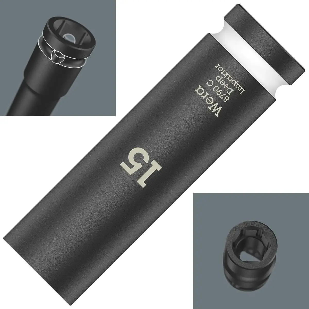 Wera Deep Impact Socket Impaktor With 1/2" Drive Zyklop 8790 C 15Mm X 83Mm 1