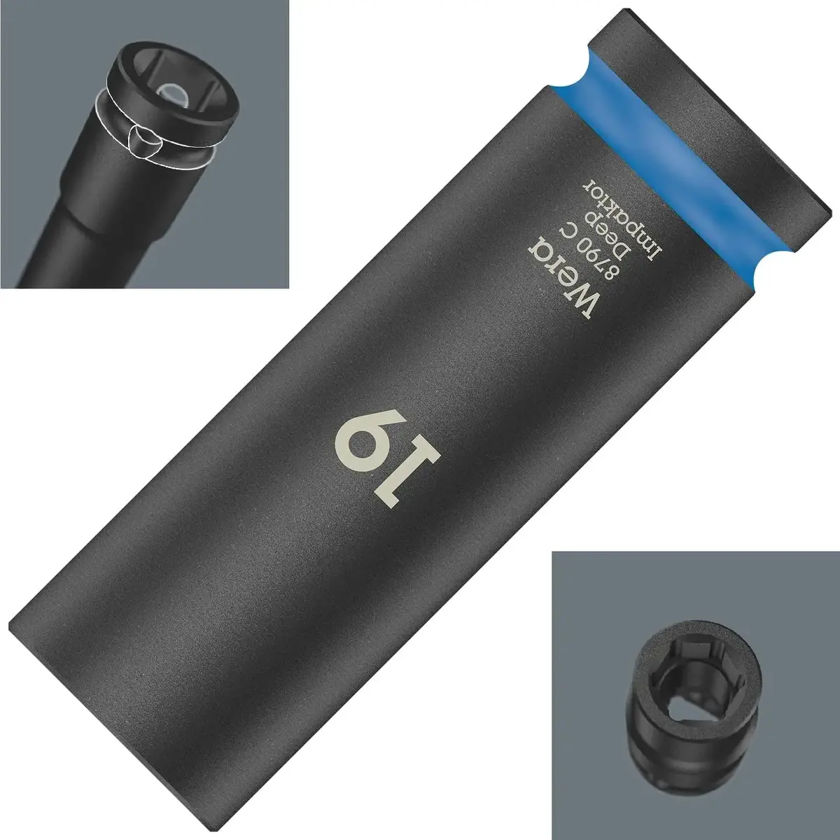 Wera Deep Impact Socket Impaktor With 1/2" Drive Zyklop 8790 C 19Mm X 83Mm 1