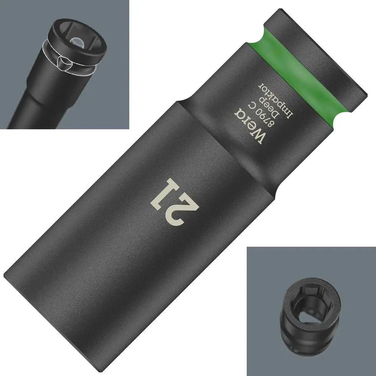 Wera Deep Impact Socket Impaktor With 1/2" Drive Zyklop 8790 C 21Mm X 83Mm 1